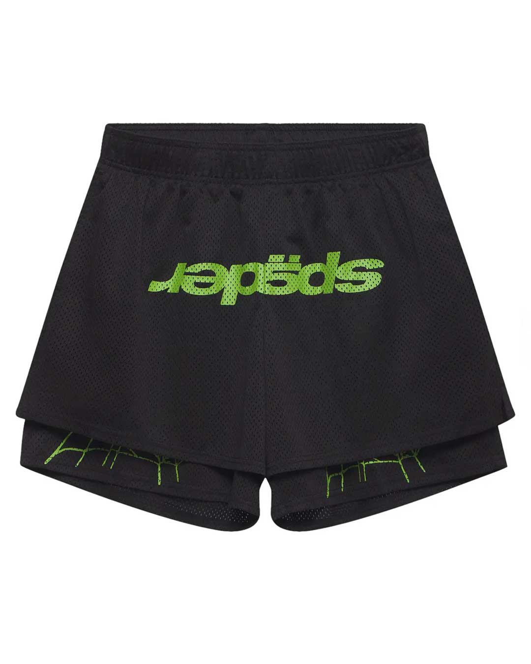 Sp5der Mesh Double Layer Shorts Onyx