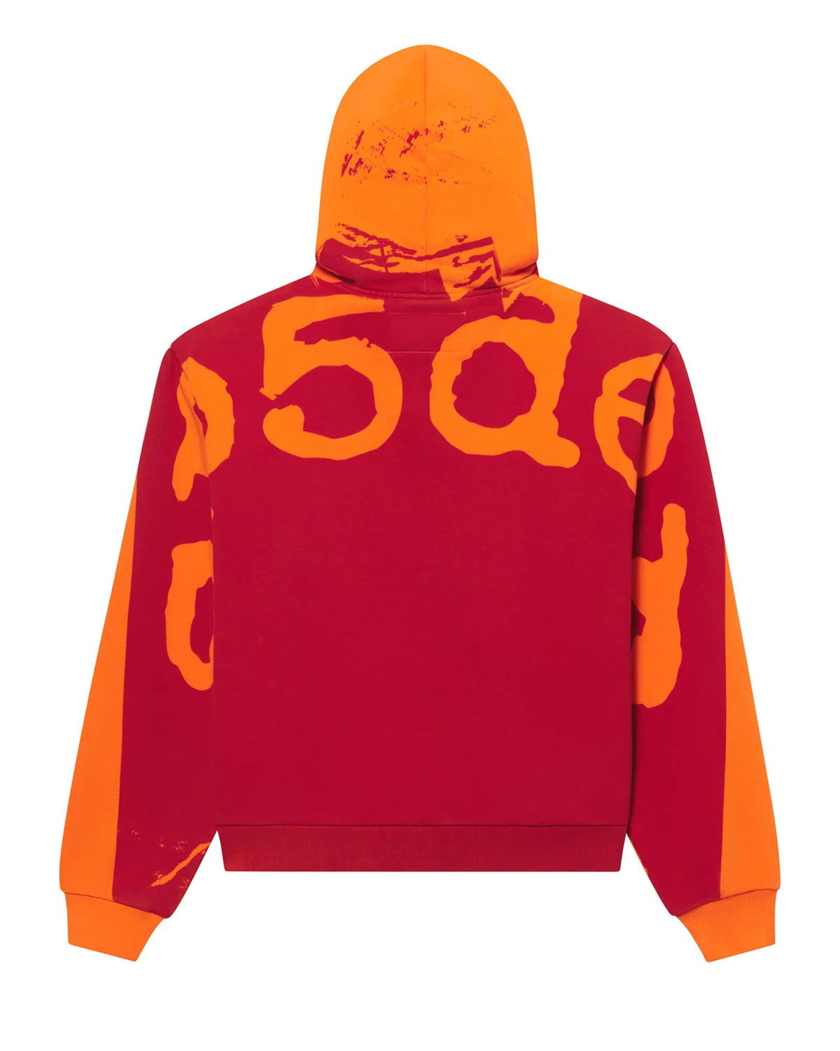 Sp5der Overprint Zip Up Hoodie Tangerine Orange