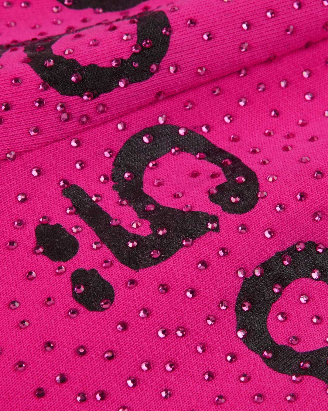 Sp5der Rhinestone OG Logo V2 Wide Leg Sweatpants Pink