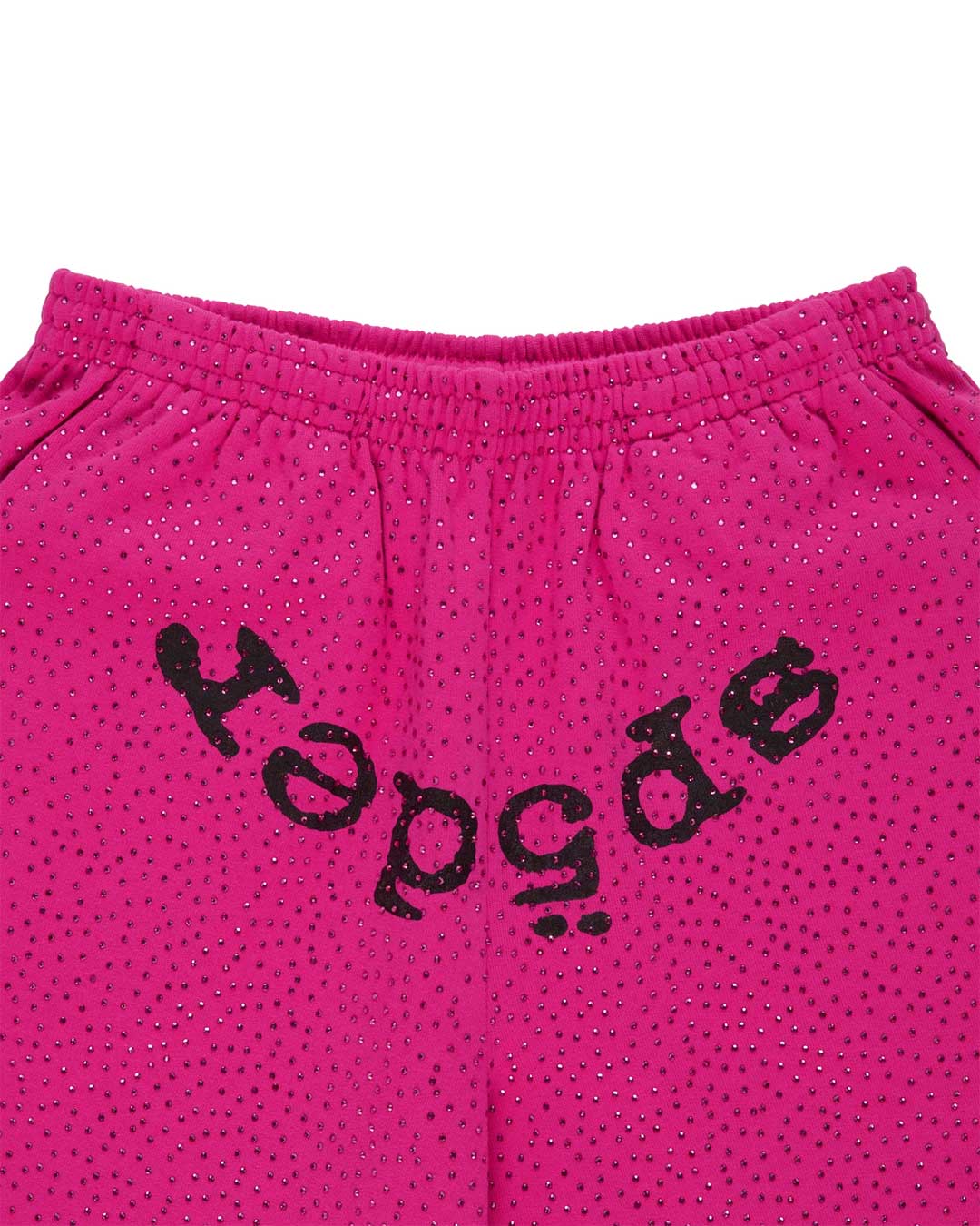 Sp5der Rhinestone OG Logo V2 Wide Leg Sweatpants Pink
