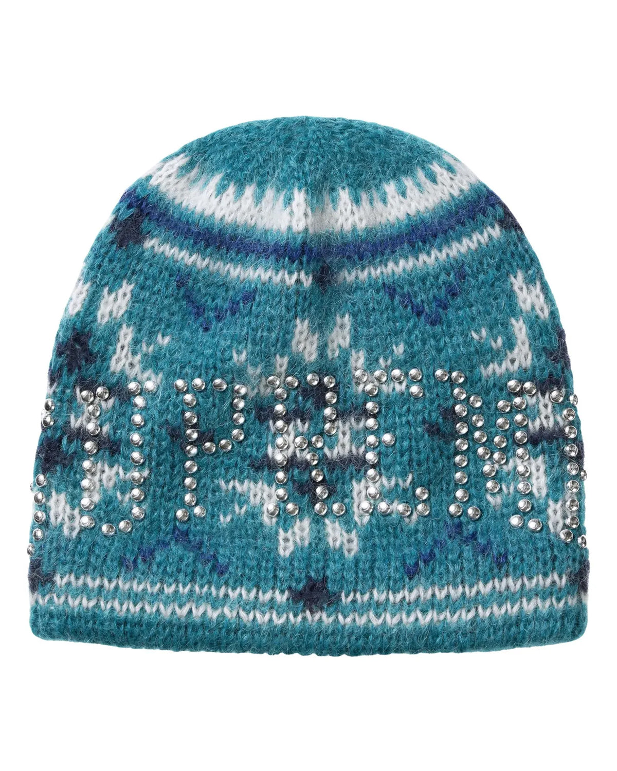Supreme Far Isle Studded Beanie Slate Blue
