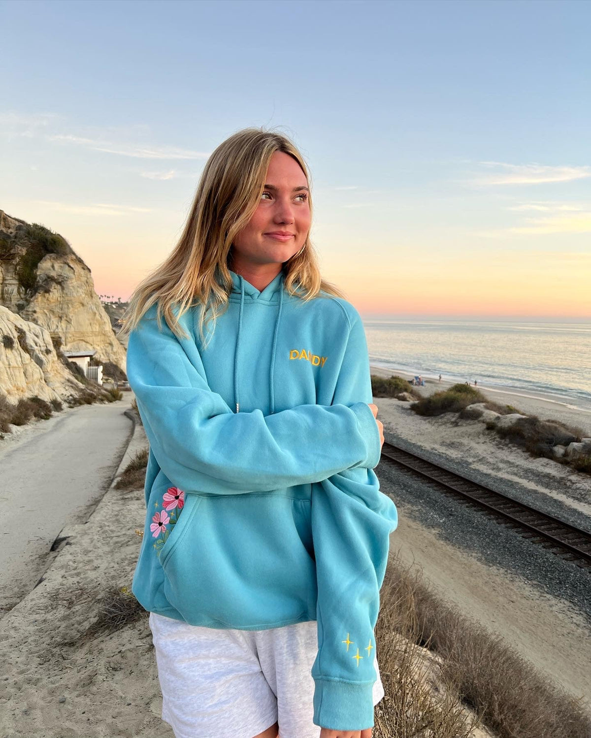 Gift Giving Oversized Lux Hoodie in Blue