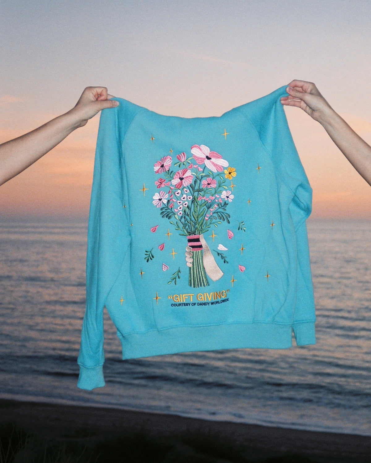 Gift Giving Oversized Lux Hoodie in Blue